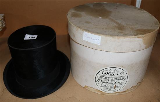 Moleskin boxed top hat(-)